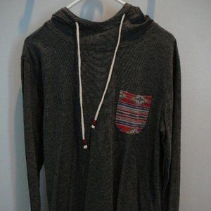 Men's BKC Dark Gray Hooded Pullover With Colorful Front Pocket-Size Medium